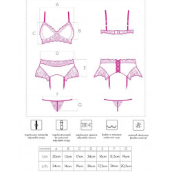Livco Corsetti Fashion - Nahir Lc 20214 Soutien-Gorge + Culotte + Porte-Jarretelles L/Xl